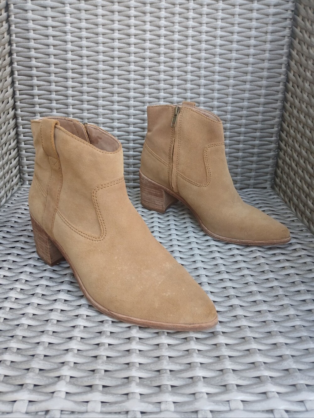 Madewell Tan Suede Ankle Boots